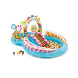 Pileta Playcenter Inflable Infantil Intex Con Tobogan Candy 57149 295x191x130 Cm