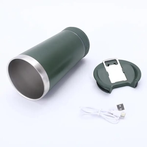Vaso Térmico Parlante Bluetooth Luces Y Abre Botellas 473ml - Image 2
