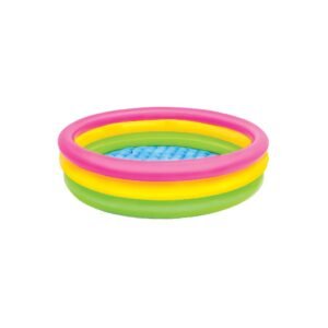 Pileta Inflable Redonda Intex 57412 De 1.14m X 25cm 131l Rosa Y Amarilla Y Verde