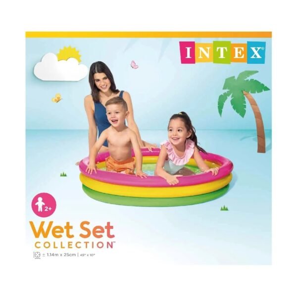 Pileta Inflable Redonda Intex 57412 De 1.14m X 25cm 131l Rosa Y Amarilla Y Verde - Image 2