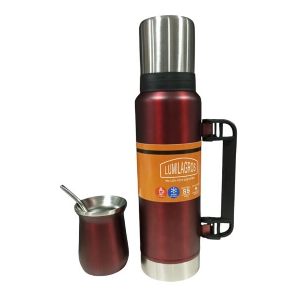 Combo Termo Classic Acero Inoxidable 1.2l + Mate + Bombilla - Image 3