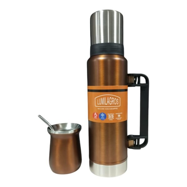 Combo Termo Classic Acero Inoxidable 1.2l + Mate + Bombilla - Image 2