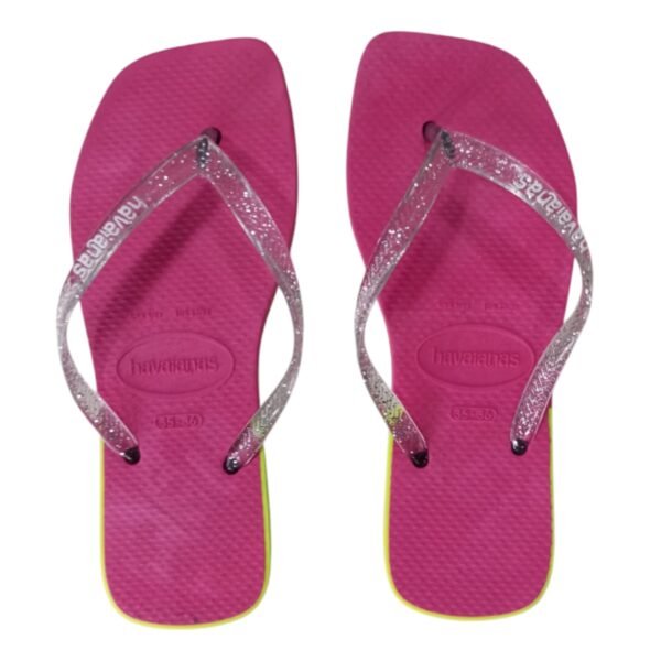 Ojotas Havaianas Slim Square Glitters Detalles Mujer