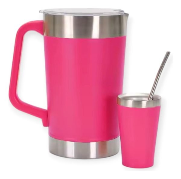 Jarra De Acero Inoxidable Beer Pints 2000ml Con Vaso Mate - Image 5