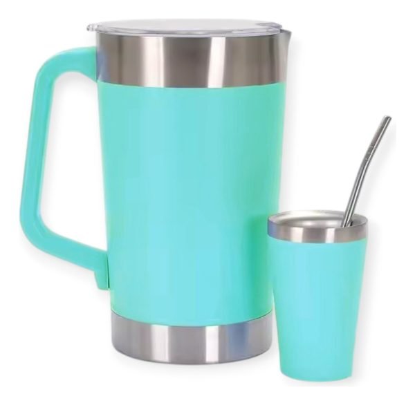 Jarra De Acero Inoxidable Beer Pints 2000ml Con Vaso Mate - Image 3