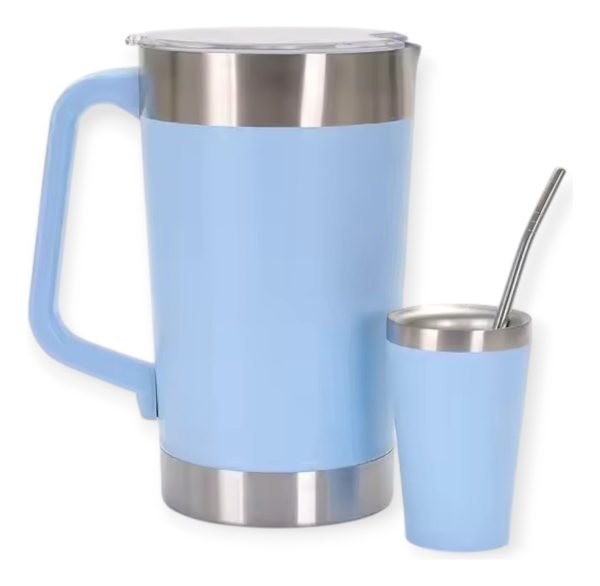 Jarra De Acero Inoxidable Beer Pints 2000ml Con Vaso Mate - Image 4