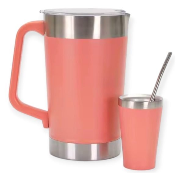 Jarra De Acero Inoxidable Beer Pints 2000ml Con Vaso Mate - Image 8