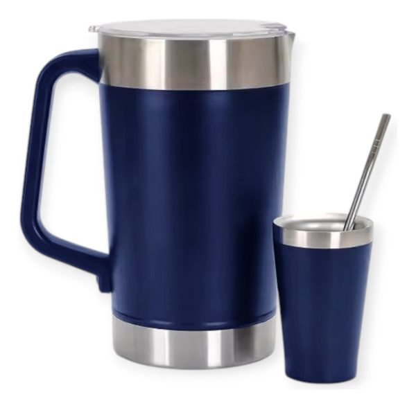 Jarra De Acero Inoxidable Beer Pints 2000ml Con Vaso Mate