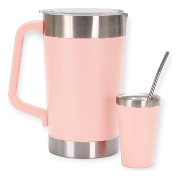 Jarra De Acero Inoxidable Beer Pints 2000ml Con Vaso Mate - Image 7