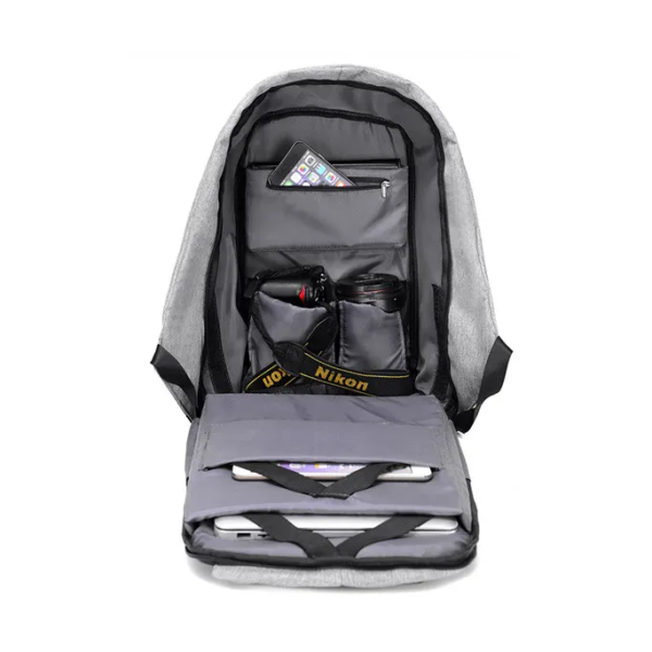 Mochila Antirrobo Impermeable Porta Notebook Usb Anticorte - Image 2
