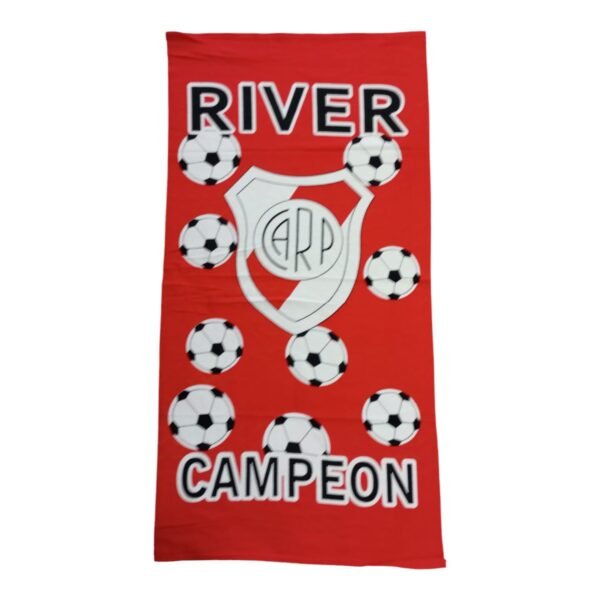Toallon Secado Rapido Equipos Futbol Boca River 70x140 - Image 2