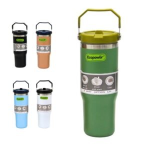 Vaso Termico Acero Con Manija Y Sorbete Flip Straw 900ml