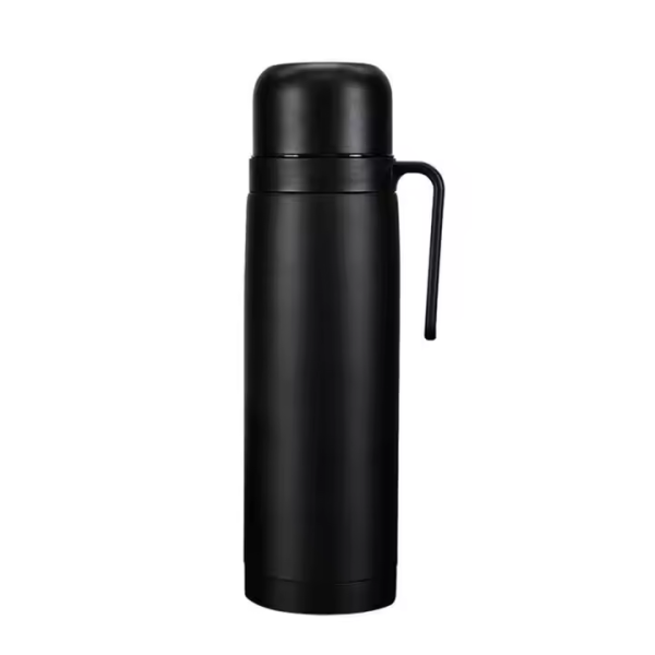 Termo 1 L Media Manija Pico Matero Acero Doble Capa Negro