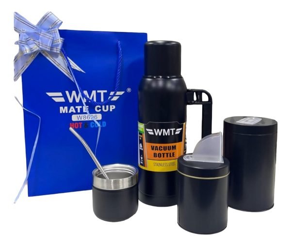Set Matero Termo Doble Capa 1 Litro Mate Bombilla + Latas - Image 2