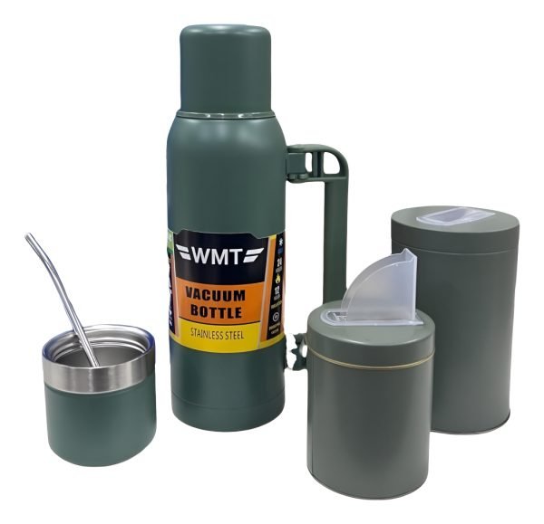 Set Matero Termo Doble Capa 1 Litro Mate Bombilla + Latas - Image 18