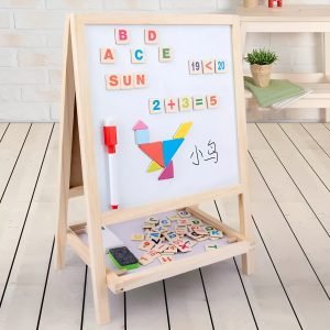 Pizarron Madera Doble Didáctica Numeros Letras For Imantadas