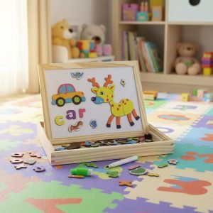Bloques Magnético Madera Rompecabezas Tablet Pizarron Dibujo