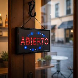 Abierto Cartel Luminoso Led 48 X 25 Cm Oferta Especial